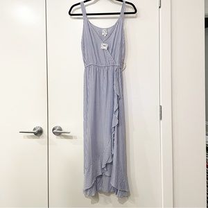 naïf Blue and White Stripe Midi Dress Size Medium